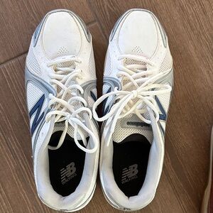 New Balance White and Blue Athletic Shoes